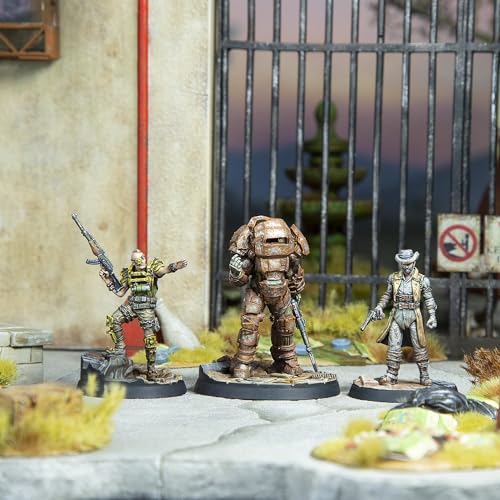 Modiphius: Fallout: Wasteland Warfare - Raiders Overlords - 3 Figures, Nuka World Wave, 32mm Multi-Part Resin Unpainted Miniatures, RPG, Scenic Bases - style: Overlords
