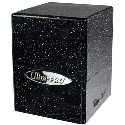 Ultra Pro - Satin Cube 100+ Card Deck Box (Glitter Black) - Protect Your Gaming Cards, Sports Cards or Collectible Cards In Stylish Glitter Deck Box, Perfect for Safe Traveling - color: Glitter Black