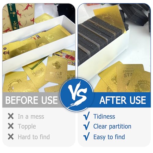 100PCS Foam Card Dividers Anti Extrusion Trading Card Dividers Multifunctional Card Dividers for Storage Boxes Foam Block for Sport Game Idol Card Crafts