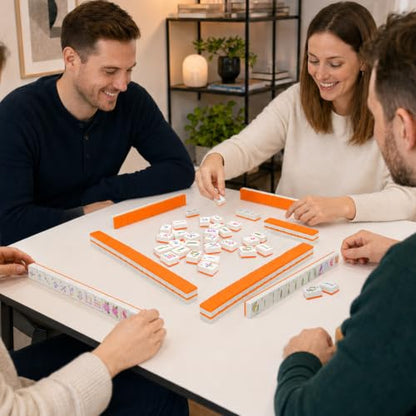 American Mahjong Set, 160 Orange Melamine Tiles (1.2”) - color: B-orange