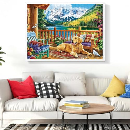 Puzzles for Adults 500 Pieces, Jigsaw Puzzles 500 Pieces Dog Mountain Jigsaw Puzzle Adult Puzzles Recycled Cardboard Puzzle Game Activity Nights Birthday Gift Toy 20.5x15 inch - style: Dog