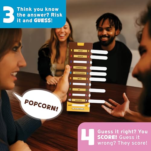 CONFIDENT? in A Nutshell: Slide & Reveal Word Guessing Board Game with 450+ Questions - Fun Family Party Game for Kids & Adults, Ages 10+, 2-20 Players, 20 Minute Playtime | Innovative Sliding Window Word Guessing Game, 450+ Questions, Family Fun for Kids