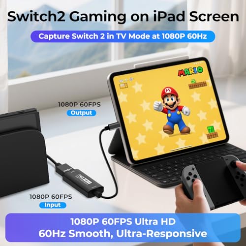 GUERMOK Video Capture Card, USB3.0 HDMI to USB-C Capture Device, 2K@30FPS | Stream & Record Gameplay at 1080P@60FPS, Compatible with Mac OS, Windows, Quest 3, OBS, Zoom, PS5/4, Switch, Xbox (Black) - color: Black