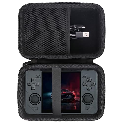 JINMEI Hard EVA Carrying Case Compatible with R36MAX/RG40XX V /RG CubeXX/ RG Cube/ Powkiddy RGB30 4-Inch Handheld Game Console Case (black) - color: black
