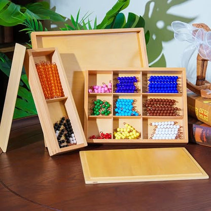 Premium Montessori Math Materials Kit 3| Complete 12-in-1 Curriculum Set for Kids 3-12 ,Stamp Game, Bead Boards, Snake Games, Clock , Homeschool & Classroom Materials ,12 kg/27lbs (Math Series Kit 3) - color: Math Series Kit 3