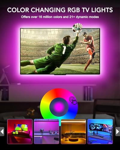 MATICOD LED Lights for TV, 16.4ft RGB Strip Lights for TV Behind 50-70in TV, Bluetooth APP Remote Control Music Sync TV Backlight for Bedroom Gaming Room