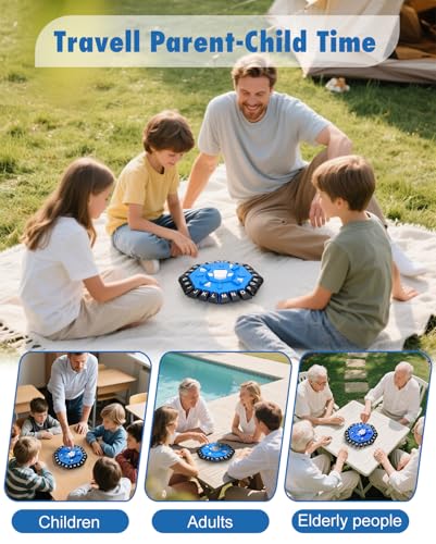 Word Game Family Board Games with Display Timer and 2 Modes, The Fast-Paced 24 Letters Pressing Games, Learning Word Game for Kids & Adults, 2-8 Players, 15-20 Minute Play Time - color: Blue