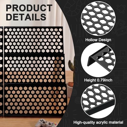 Yalikop 36 Pcs Trading Card Risers for Display Case,Honeycomb | Acrylic Modular Display Risers for Cardshow Vendor Sport Card Board Game - style: Honeycomb