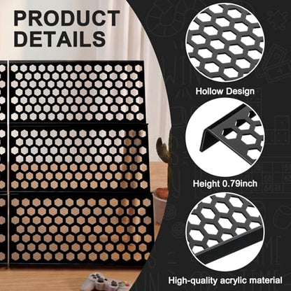 Yalikop 36 Pcs Trading Card Risers for Display Case,Honeycomb | Acrylic Modular Display Risers for Cardshow Vendor Sport Card Board Game - style: Honeycomb