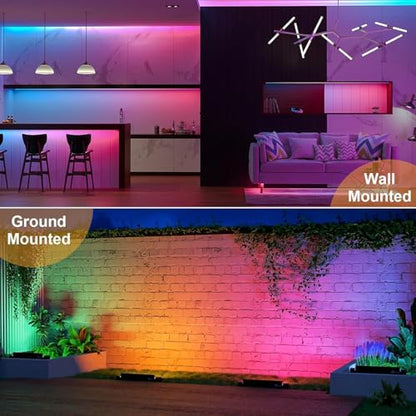 2 Pack 50W 2.4G Remote Control RGB Wall Washer Light with Remote Control & APP Control, for Birthday Party, Garden Lighting, Wall Display, Hotel, Building, Commercial Lighting - size: 50W RGB&3000K*2