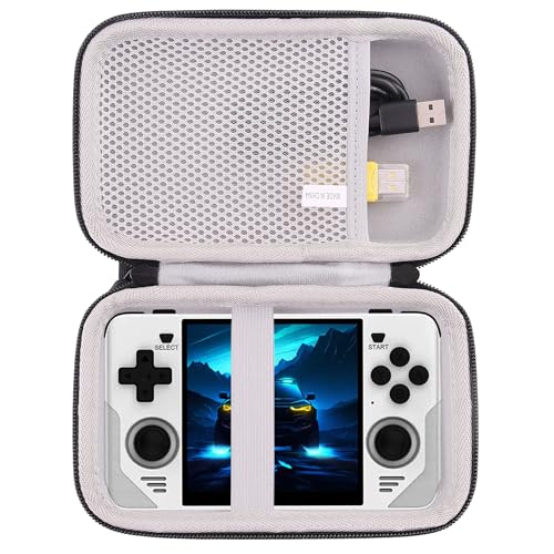 JINMEI Hard EVA Carrying Case Compatible with R36MAX/RG40XX V /RG CubeXX/ RG Cube/ Powkiddy RGB30 4-Inch Handheld Game Console Case (grey) - color: grey