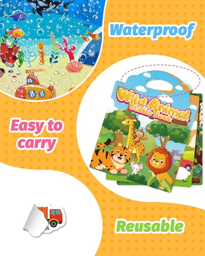 Walenced Reusable Sticker Book for Toddlers, Travel Stickers for Kids, Toddler Craft Activities Toys, Birthday Gifts for Boys & Girls - style: Bulk Value Pack