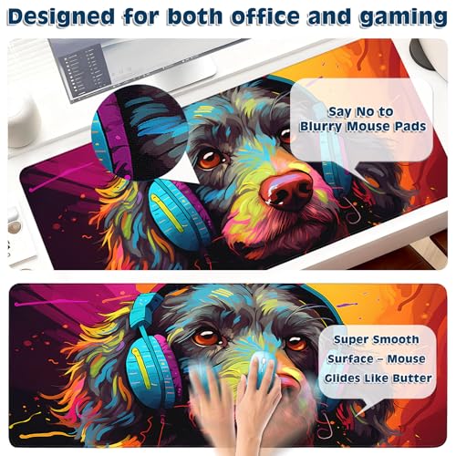 Gaming Mouse Pad, Desk Mat for Keyboard and Mouse, Large Mouse Pad for Desk, Computer Mousepad - color: Cool Dog Head 1