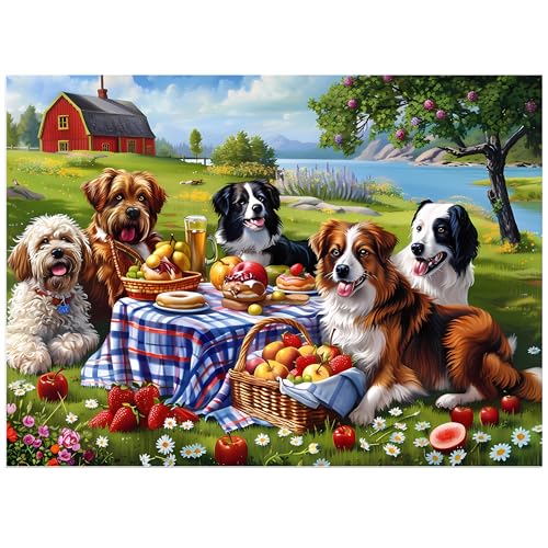 500 Pieces Puzzles for Adults–Dogs Jigsaw Puzzle for Adults Elderly–Recycled Paper Puzzle 500 Pieces–Challenging Family Activity Game Gift for Family Friends Men Women Seniors (21x15in) - style: Dog Puzzles