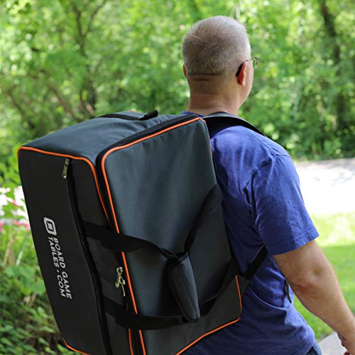 Allplay Game Haul Board Game Bag, Heavy-Duty Carry Case with Shoulder Strap | Padded Travel Bag for Board Games & Tabletop Storage | Large Capacity | Water-Resistant Design (Oxford Gray)