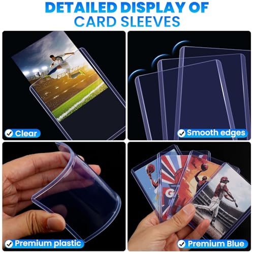 400 Card Sleeves Top Loaders for Cards, 3" x 4" Hard Plastic Toploaders | Baseball Card Protectors, Trading Card Holder for Football Sports Cards (200 Toploaders + 200 Penny Sleeves) - size: 200 Hard Sleeves + 200 Soft Sleeves