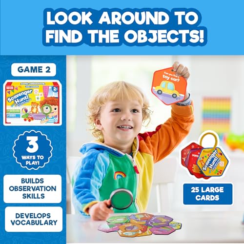 Doctor Jupiter My First Box of Games for Ages 2-4 | Set of Monster Munch, Scavenger Hunt Sight Word Board Games | Montessori Educational Toys, Learning Activites - style: My First Box of Games: 2+