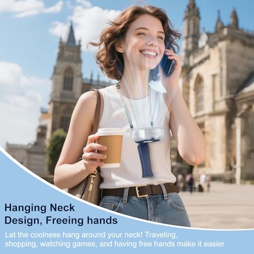 HandFan 4000mAh Upgraded Handheld Misting Fan, 50ml Water Tank, Rechargeable Personal Mister Fan Portable AC, Spray Water Mist Fans, Foldable Cooling Ice Fans for Beach Travel Disney(Royal Blue) - color: Royal Blue, style: 4000mAh