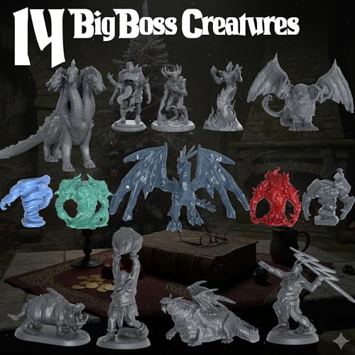 Underdusk Miniatures Master Gift Set - 229 Minis Included - Bulk Monsters, Unpainted D&D Miniatures, Dungeons and Dragons Minis, DND Figurines, Fantasy Tabletop D&D; Digital Stat Blocks Included