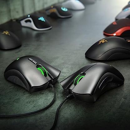 Razer DeathAdder Essential Ergonomic Wired Gaming Mouse, Black | 6400 DPI Optical Sensor, 5 Programmable Buttons, Rubber Side Grips, Mechanical Mouse Switches - color: Classic Black, size: Mouse