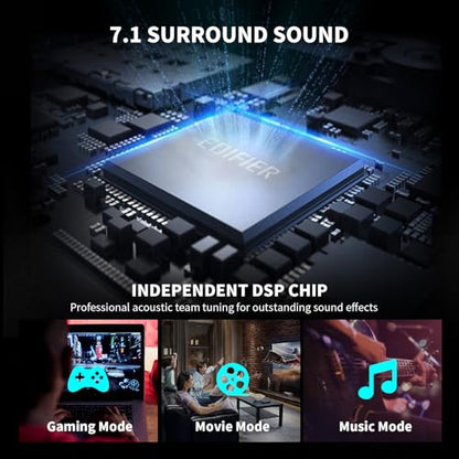 Edifier G2000 Pro 64W Desktop 2.0 Computer Gaming Speakers for PC Laptop Mac Woofer Bluetooth USB 3.5mm AUX Inputs RGB Lights Multimedia Speakers White - color: White