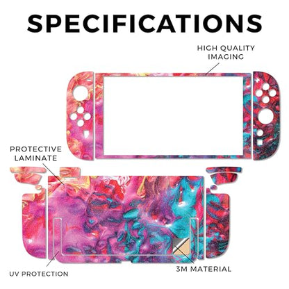Glossy Glitter Gaming Skin Compatible with Nintendo Switch 2 Console Only - Paint Party - Premium 3M Vinyl Protective Wrap Decal Cover - Easy to Apply | Crafted in The USA by MightySkins - color: Paint Party, size: Switch 2 Console Skin Only, style: Gloss