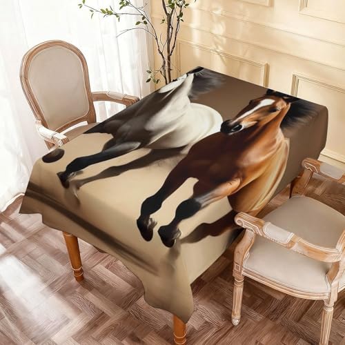 Waterproof Spill Proof Table Cloth Rectangle Tablecloth Table Cover for Dining Horse - color: Color14, size: 59.8x71.7in