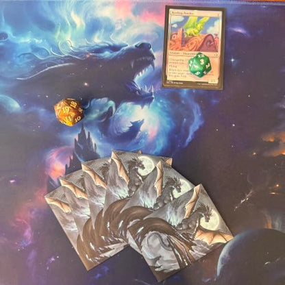 Foxtrot Designs TCG Art Card Sleeves - 100 Count Card Protectors with Matte Textured Back - Compatible with Magic The Gathering and Other TCGs & LCGs (Tsukiryu) - color: Tsukiryu
