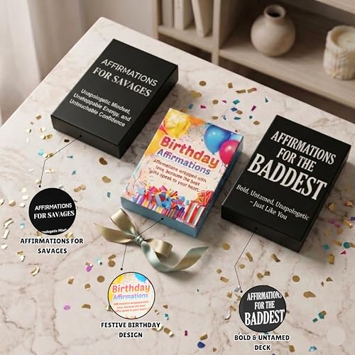 Isaac Liev Affirmation Cards For Women and Men, Sinister, Cynical, Motivational Inspirational Mindset Gifts for Birthdays -Cool Gifts for Him & Her, Best Friend, Coworkers, Office & Birthday - style: 3-PACK BUNDLE - Birthday affirmations , Baddest & Savea