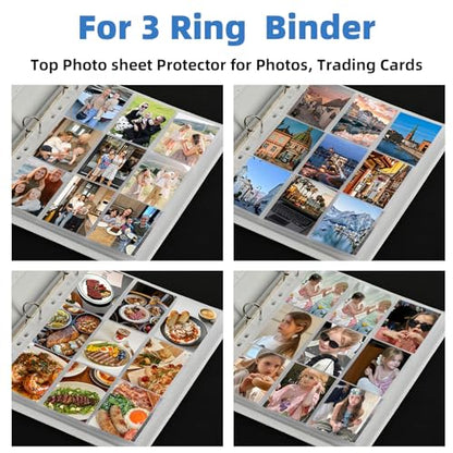 9 Pocket Card Sleeves, Holds 1800 Cards, Trading Card Binder Sleeves, 3 Ring 9 Pocket Pages for Sports Cards, Coupons Cards, 100 Pack, Game - size: 100PACK