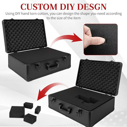 Protective Hard Case 22 X 14 X 8-Inch Shockproof Water-resistant with Customized DIY Foam Insert fit for Camera, Laptops, etc - size: Inner：21.5''X 13.5''X 7.5''