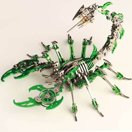 3D Metal Puzzles for Adults, Scorpion 3D Metal Model Kit to Build DIY Colorful 3D Puzzle Ornaments for Adults, Teens Birthday Christmas - color: Green
