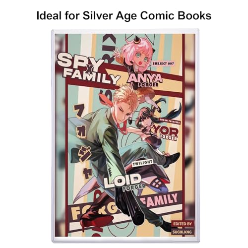10ct Silver-Age Comic Book Toploaders - Crystal Clear Comic Book Top loaders, Premium PVC Comic Book Topload, Hard Plastic Comic Book Holders, Protection for Display, Storage, Collection - size: 10ct Silver Comic Book Toploader