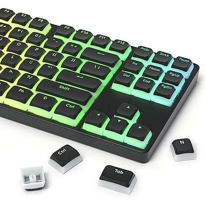 Pudding Keycaps - PBT Double Shot Gaming Keycaps, XDA Profile for US/ISO Layout 60% 65% 75% Mechanical Keyboard (Black Pudding) - color: Black Pudding