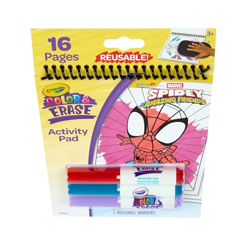 Crayola Color & Erase Reusable Activity Pad - Spidey and His Amazing Friends, Erasable Coloring Pages, Spiderman Toy for Toddlers, Travel Activity - style: Reusable Activity Pad