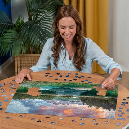 Ravensburger - Eibsee Lake, Germany - 1000 Piece Jigsaw Puzzle - Stunning, Peaceful Lake at Sunrise - Majestic Mountains & Lush Forest - Ideal Gift - Frameable Art - Puzzles for Adults