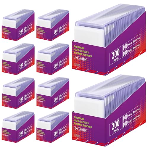 2000 Packs Card Sleeves,3"X4" Baseball Collectible Trading Card Protective Sleeves,Hard Plastic Card Holder for Trading Sports Football Game Cards (1000 Hard Sleeves+1000 Soft Sleeve) - style: 1000 Hard Sleeves + 1000 Soft Sleeves