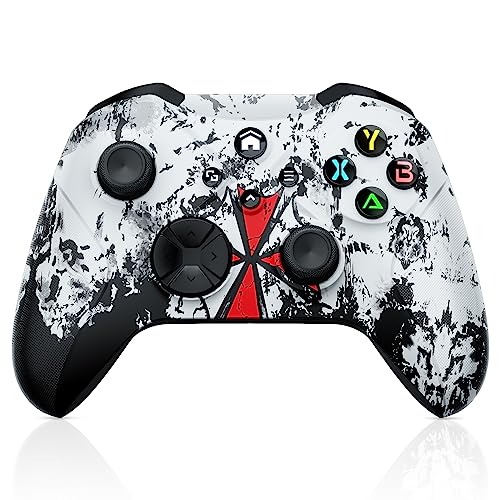 Xexvyrin Wireless for X-Box Controller, Compatible with X-box One X|S, Series PC, Special Edition Custom Controller 6-Axis Motion Control/3.5mm Audio Jack/Dual Vibration/Macro Function/Turbo（White）