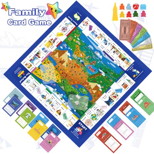 Interactive 290 Card Game for Kids Fun Family Games 2-12 Players | Double-Sided Board Adult Games for Game Night Party Gift Dinner Classroom Travel Games for Kids Ages 6+ Quick-Playing