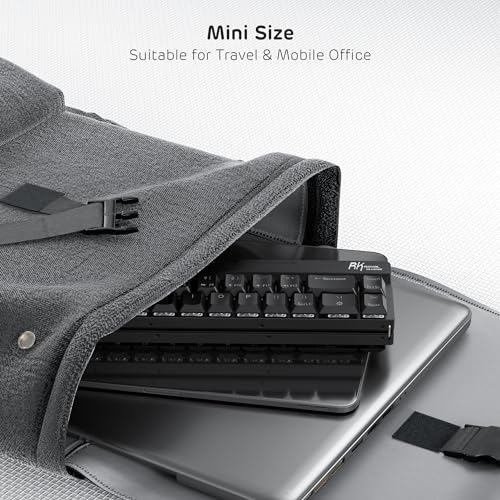 RK ROYAL KLUDGE F68 60% Foldable Low Profile Wireless Mechanical Keyboard | Extremely Portable Wireless Keyboard with Aluminum Body, Built-in Stand Holder, 68 Keys Foldable Compact Keyboard BT5.0 - color: Black