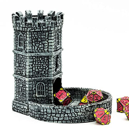 Dice Tower D&D Castle Dice Rolling Tower for Role Playing Games | Grey, Resin Material, D&D Accessory, DM Gift, for Dungeons and Dragons RPG Board Games Tabletop Games - color: Grey
