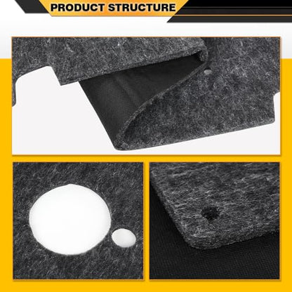 CNNELL Hood Insulation Pad with Clips Compatible with Toyota Tacoma 1995-2000 Black - style: 1995-2000 Toyota Tacoma