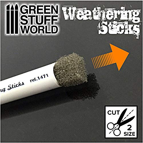 Green staff World Weathering Sponge Brush 15mm Diameter Two Set Model for Painting Tool GSWD-9312