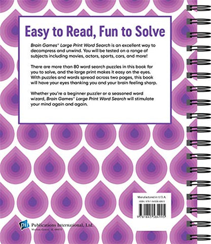 Brain Games - Large Print Word Search: Unwind and Test Your Problem-Solving Skills | Easy to Read, Fun to Solve | Gift for Adults & Seniors