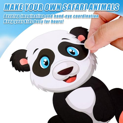 48 Sheets Create Funny Safari Animals Stickers, Make a Face Stickers for Boys and Girls, Travel Sticker Books, Party Favors, Birthday, Home, School and Activities Gifts for Kids Ages 3+ - style: Wildlife