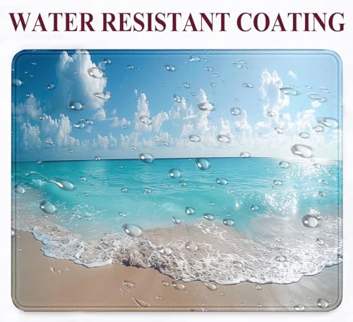 Anti Slip Rubber Beach Gaming Mouse Pad, Stitched Edge Computer Mouse Pad | High Density Smooth Surface, Anti Slip Rubber Bottom Stable And Not Displaced, Exquisite Lock Edge Wear-Resistant And Durable - color: Beach