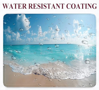 Anti Slip Rubber Beach Gaming Mouse Pad, Stitched Edge Computer Mouse Pad | High Density Smooth Surface, Anti Slip Rubber Bottom Stable And Not Displaced, Exquisite Lock Edge Wear-Resistant And Durable - color: Beach
