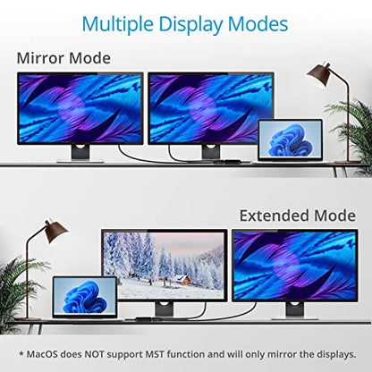 gofanco 4K60Hz USB-C to Dual HDMI Adapter (USBCMST2HD-4K60) | Extend dual monitors, USB-C MST Hub, USB Type-C Multi-Monitor, Windows, Thunderbolt 3/4 Compatible DP Alternate Mode - style: 4K 60Hz Dual HDMI