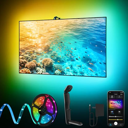 KANTUTOE TV LED Backlight Sync to Screen, 20.34ft LED Lights for 65-100 Inch TVs & PC Monitors, Smart App Control TV Lights that Change with TV, Backlight with Camera, Music Sync Strip Lighting - size: 20.34FT for 65"-100" TV