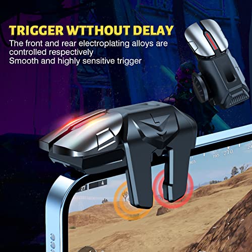 Newseego for 2022 New Model Mobile Game Controller Trigger, Mobile Game Accessories 6 Finger Trigger Sensitive Target Buttons Smartphone Game Controller Gamepad for PUBG/Survival Rules - color: Clear